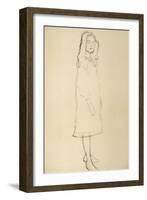 Standing Girl in Coat-Gustav Klimt-Framed Giclee Print