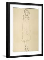 Standing Girl in Coat-Gustav Klimt-Framed Giclee Print