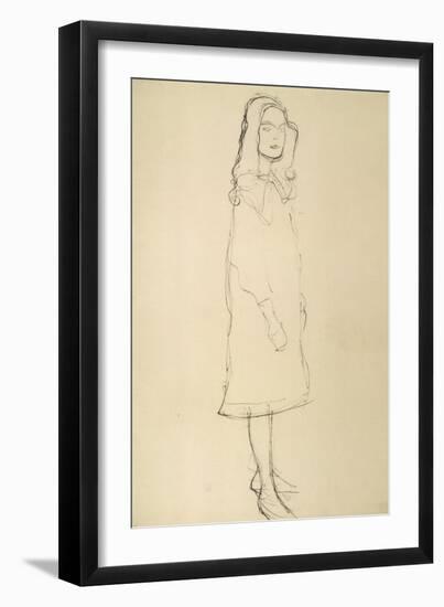 Standing Girl in Coat-Gustav Klimt-Framed Giclee Print