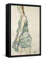 Standing Girl-Egon Schiele-Framed Stretched Canvas