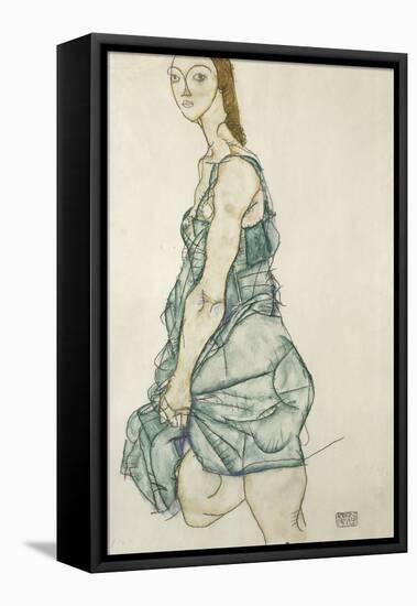 Standing Girl-Egon Schiele-Framed Stretched Canvas