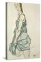 Standing Girl-Egon Schiele-Stretched Canvas