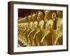 Standing Gold-Colored Buddha Statues at a Buddhist Shrine, Foukuangshan Temple, Taiwan-Steve Satushek-Framed Photographic Print