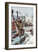 Standing Guard Near Metzeral, Alsace, January 1916-Francois Flameng-Framed Giclee Print