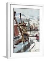 Standing Guard Near Metzeral, Alsace, January 1916-Francois Flameng-Framed Giclee Print