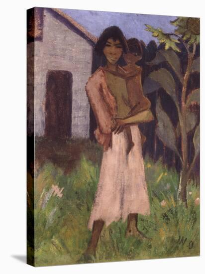 Standing Gypsy with Children; Stehende Zigeunerin Mit Kind, 1927-Otto Muller or Mueller-Stretched Canvas