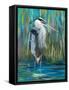 Standing Heron I-Julie DeRice-Framed Stretched Canvas