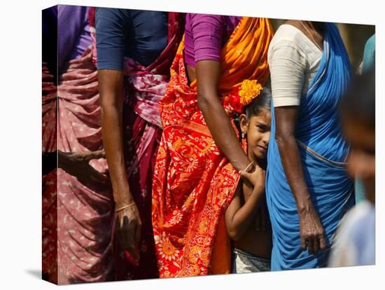 Standing in Queue to Receive Tsunami Relief Materials in Southern Indian State of Tamil Nadu-null-Stretched Canvas