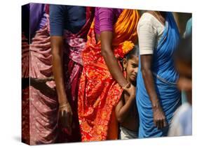 Standing in Queue to Receive Tsunami Relief Materials in Southern Indian State of Tamil Nadu-null-Stretched Canvas