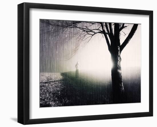 Standing in the Rain under Tree-Jan Lakey-Framed Photographic Print