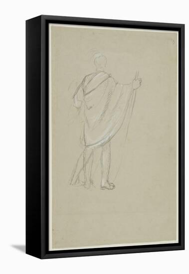 Standing Indian (Graphite Pencil on Paper)-Thomas Cole-Framed Stretched Canvas