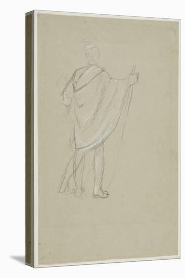 Standing Indian (Graphite Pencil on Paper)-Thomas Cole-Stretched Canvas