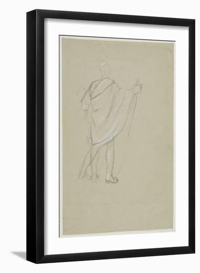 Standing Indian (Graphite Pencil on Paper)-Thomas Cole-Framed Giclee Print