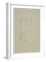 Standing Indian (Graphite Pencil on Paper)-Thomas Cole-Framed Giclee Print