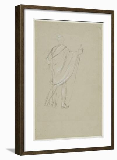 Standing Indian (Graphite Pencil on Paper)-Thomas Cole-Framed Giclee Print