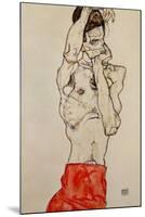 Standing Male Nude with Red Loincloth, 1914-Egon Schiele-Mounted Giclee Print