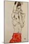 Standing Male Nude with Red Loincloth, 1914-Egon Schiele-Mounted Premium Giclee Print