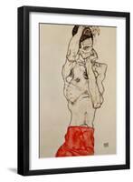 Standing Male Nude with Red Loincloth, 1914-Egon Schiele-Framed Giclee Print