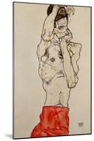 Standing Male Nude with Red Loincloth, 1914-Egon Schiele-Mounted Giclee Print