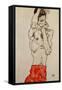 Standing Male Nude with Red Loincloth, 1914-Egon Schiele-Framed Stretched Canvas