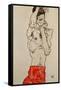 Standing Male Nude with Red Loincloth, 1914-Egon Schiele-Framed Stretched Canvas