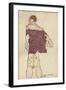 Standing Man, 1913 (Gouache, W/C and Pencil on Paper) (Recto of 996379)-Egon Schiele-Framed Premium Giclee Print