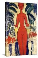 Standing Nude, 1913 (Oil on Board)-Amedeo Modigliani-Stretched Canvas