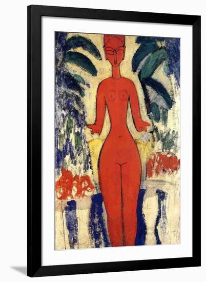 Standing Nude, 1913 (Oil on Board)-Amedeo Modigliani-Framed Giclee Print