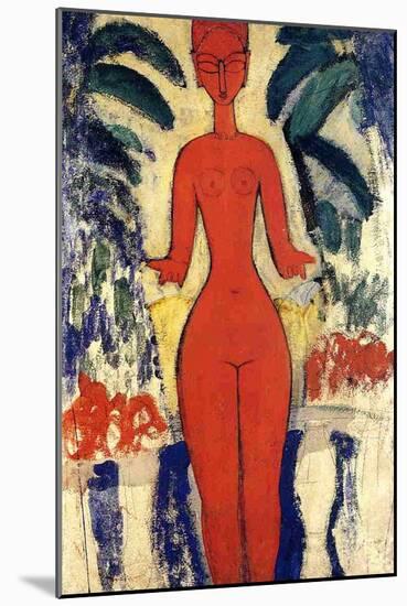Standing Nude, 1913 (Oil on Board)-Amedeo Modigliani-Mounted Giclee Print