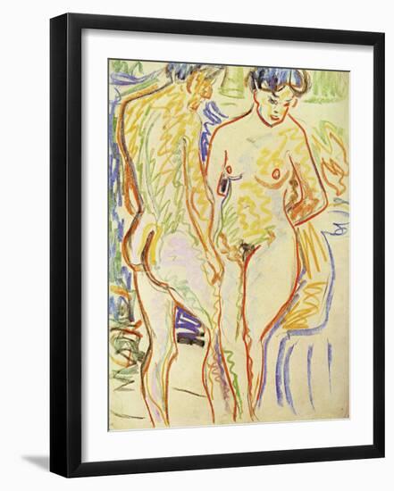 Standing Nude Couple-Ernst Ludwig Kirchner-Framed Art Print