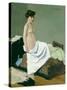 Standing Nude Holding a Gown on Her Knee, 1904 (Oil on Canvas)-Felix Edouard Vallotton-Stretched Canvas