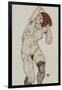 Standing Nude in Black Stockings, 1917-Egon Schiele-Framed Giclee Print