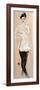 Standing Nude in Black Stockings with Flower and Bird in Hair, (II) 2015-Susan Adams-Framed Premium Giclee Print
