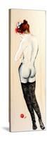 Standing Nude in Black Stockings with Flower in Hair and Bird, (I) 2015-Susan Adams-Stretched Canvas