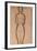 Standing Nude pencil on paper by Amedeo Modigliani-Amedeo Modigliani-Framed Giclee Print