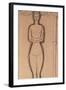 Standing Nude pencil on paper by Amedeo Modigliani-Amedeo Modigliani-Framed Giclee Print