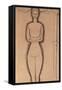 Standing Nude pencil on paper by Amedeo Modigliani-Amedeo Modigliani-Framed Stretched Canvas