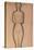 Standing Nude pencil on paper by Amedeo Modigliani-Amedeo Modigliani-Stretched Canvas