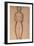 Standing Nude pencil on paper by Amedeo Modigliani-Amedeo Modigliani-Framed Giclee Print