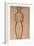 Standing Nude pencil on paper by Amedeo Modigliani-Amedeo Modigliani-Framed Giclee Print