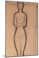 Standing Nude pencil on paper by Amedeo Modigliani-Amedeo Modigliani-Mounted Giclee Print