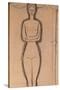 Standing Nude pencil on paper by Amedeo Modigliani-Amedeo Modigliani-Stretched Canvas