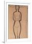 Standing Nude pencil on paper by Amedeo Modigliani-Amedeo Modigliani-Framed Giclee Print