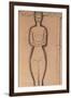 Standing Nude pencil on paper by Amedeo Modigliani-Amedeo Modigliani-Framed Giclee Print