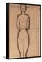 Standing Nude pencil on paper by Amedeo Modigliani-Amedeo Modigliani-Framed Stretched Canvas