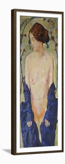 Standing Nude with Blue Robe, circa 1900-Kolomon Moser-Framed Giclee Print