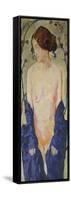 Standing Nude with Blue Robe, circa 1900-Kolomon Moser-Framed Stretched Canvas