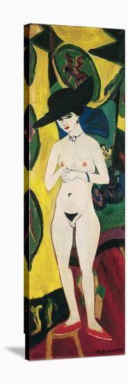 Standing Nude with Hat-Ernst Ludwig Kirchner-Stretched Canvas