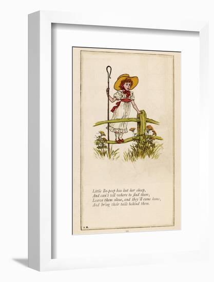 Standing on a Fence Looking for Her Sheep-Kate Greenaway-Framed Photographic Print