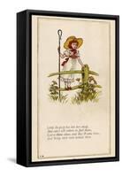 Standing on a Fence Looking for Her Sheep-Kate Greenaway-Framed Stretched Canvas